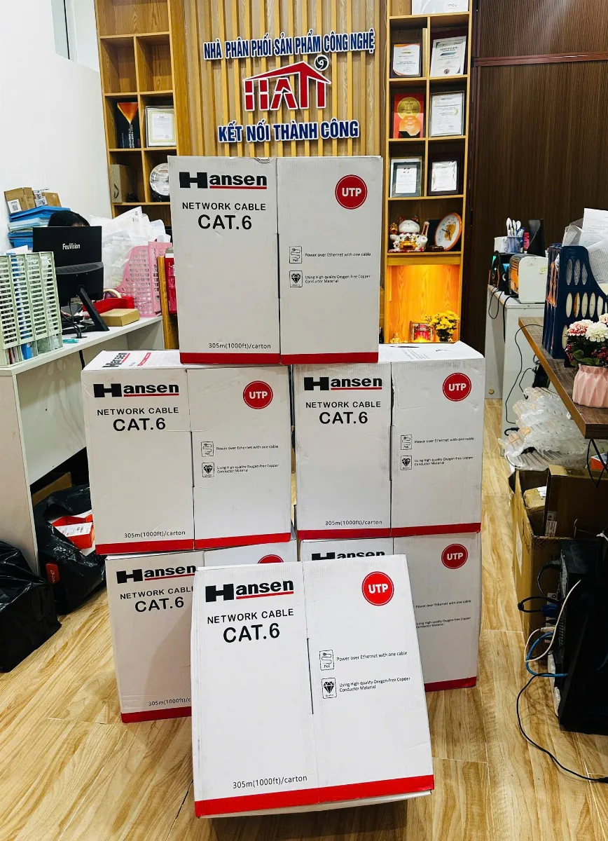 Dây mạng UTP Cat6 305m HSC6UP50, hiệu Hansen chính hãng HATI SOLUTIONS