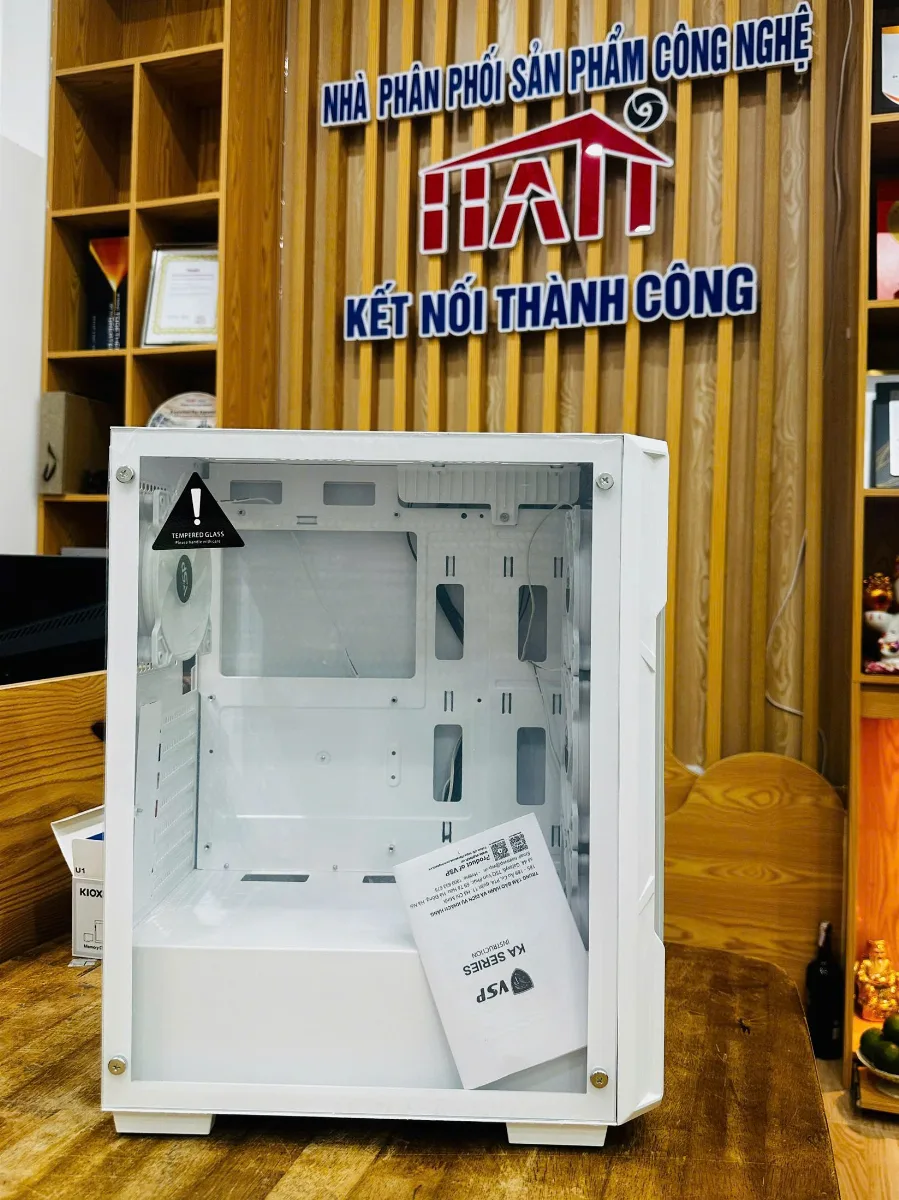 Vỏ Case VSP KA27 ATX/Mid Tower màu trắng chính hãng Hati Solutions